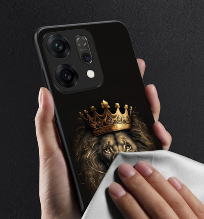 Oppo Reno 14 5G Premium Acrylic Shockproof Glass Back Case (Crowned Lion)