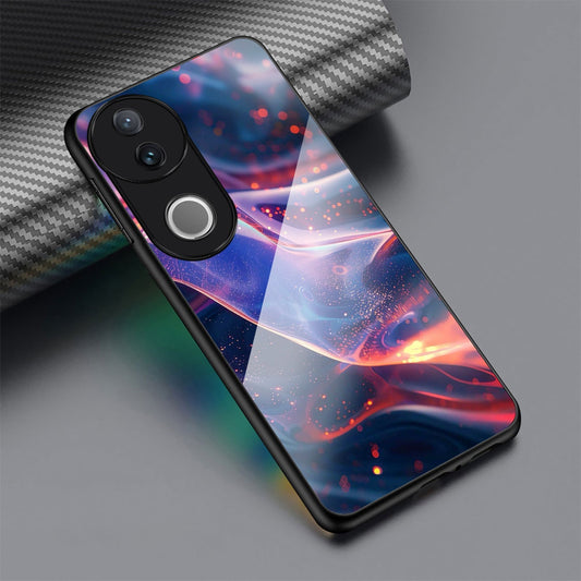 Vivo V50 5G Premium Acrylic Shockproof Glass Back Case (Neon Flow)