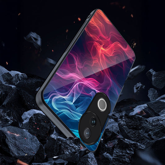 Vivo V50 5G Premium Acrylic Shockproof Glass Back Case (Flame Aura)