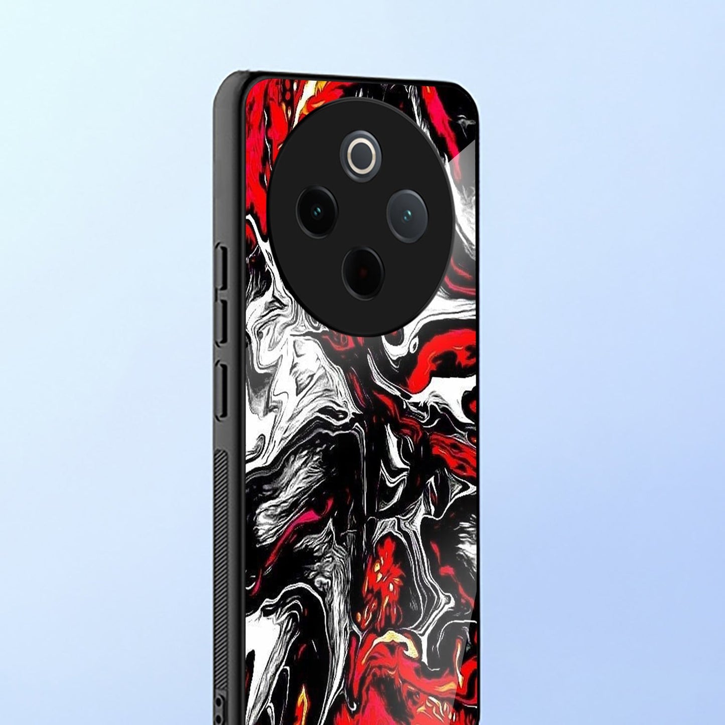 Vivo T4 5G Premium Acrylic Shockproof Glass Back Case (Liquid Fire)