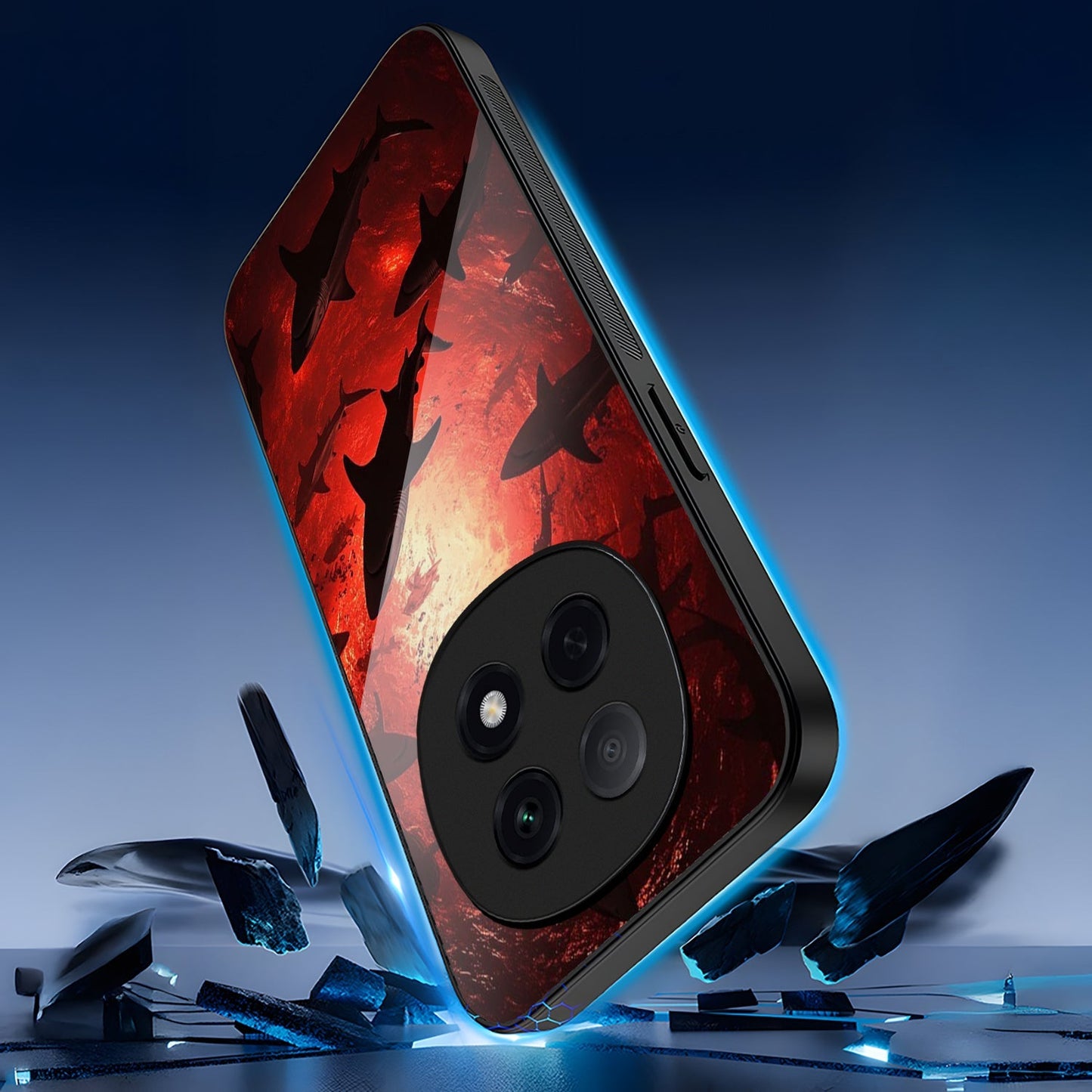 OPPO F29 Pro 5G Premium Acrylic Shockproof Glass Back Case (Sea Terror)