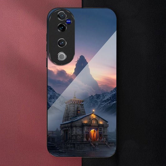 Vivo V40 Pro 5G Premium Acrylic Shockproof Glass Back Case (majestic temple)