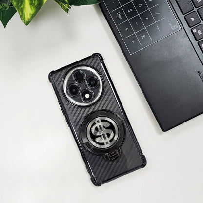 Oppo F27 Pro+ 5G Premium Carbon Fiber Shockproof Airbags Dollar Rotating Case