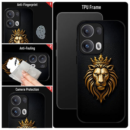 Oppo Reno13 5G Premium Acrylic Shockproof Glass Back Case (Lion King)