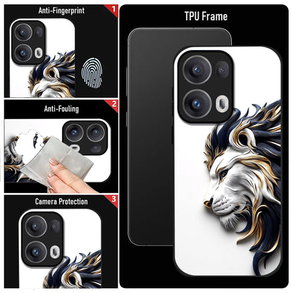 Oppo Reno13 5G Premium Acrylic Shockproof Glass Back Case ( King’s Flow)