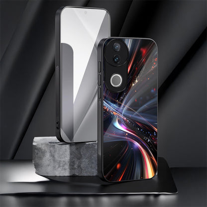 Vivo V50 5G Premium Acrylic Shockproof Glass Back Case (Lightwave Vortex)