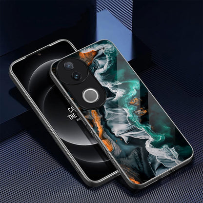 Vivo V50 5G Premium Acrylic Shockproof Glass Back Case (Liquid Art)