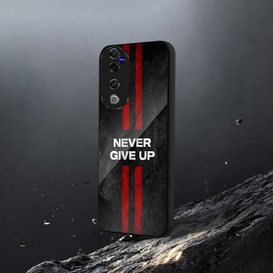 Vivo V40 Pro 5G Premium Acrylic Shockproof Glass Back Case (Never give up)