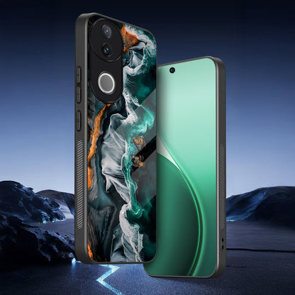 Vivo V50 5G Premium Acrylic Shockproof Glass Back Case (Liquid Art)