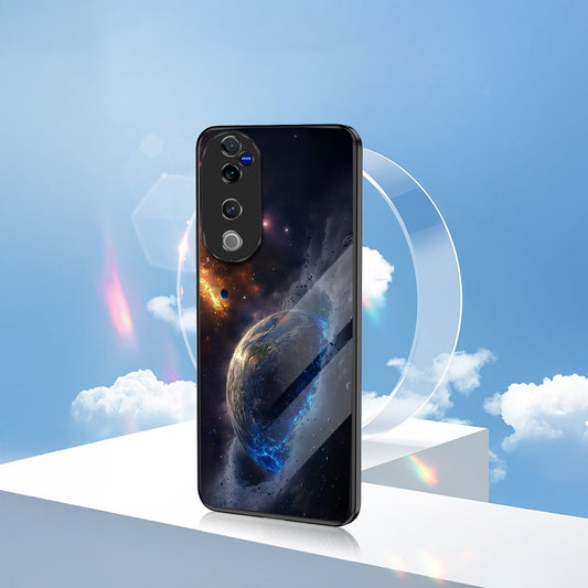 Vivo V40 Pro 5G Premium Acrylic Shockproof Glass Back Case (Universe)