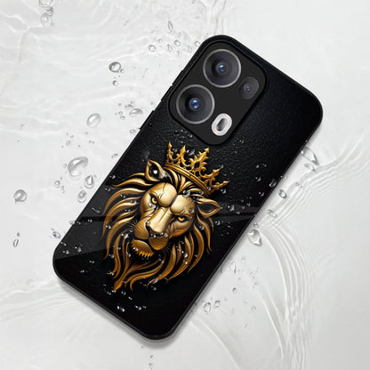 Oppo Reno13 5G Premium Acrylic Shockproof Glass Back Case (Lion King)
