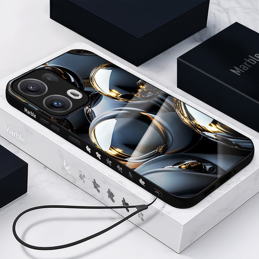 Oppo Reno13 5G Premium Acrylic Shockproof Glass Back Case (Orbital Elegance)