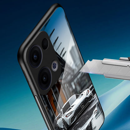 Oppo Reno 13 5G Premium Acrylic Shockproof Glass Back Case (Race Storm)