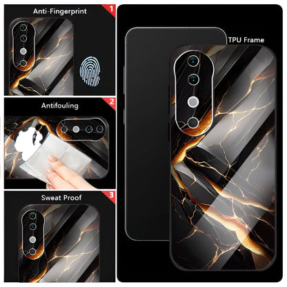 Vivo V40 Pro 5G Premium Acrylic Shockproof Glass Back Case (Galaxy)